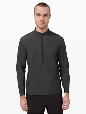 Lululemon Pocketed Vented Train 1/2 Zip large gray